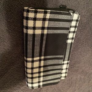 NWOT Black and white perfectly plaid 31 wallet